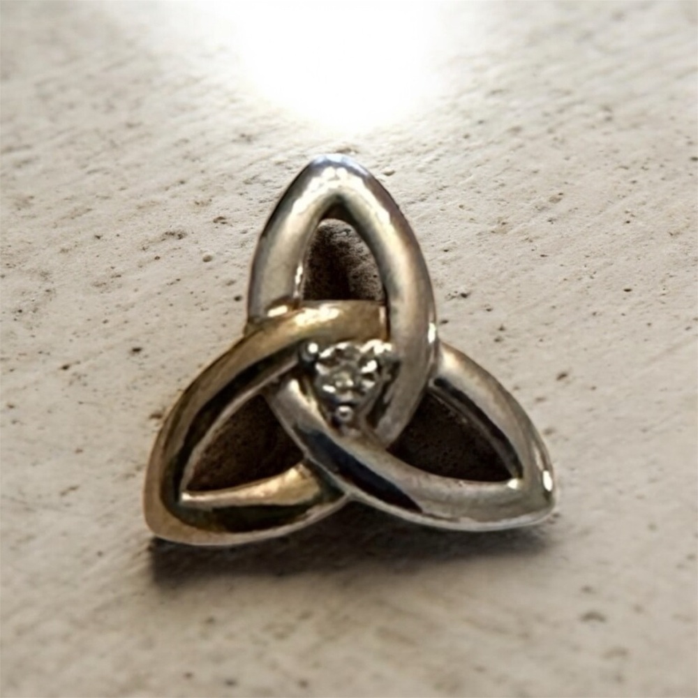 Trinity Knot Earrings – Two Tone Gold & Silver, Celtic Style